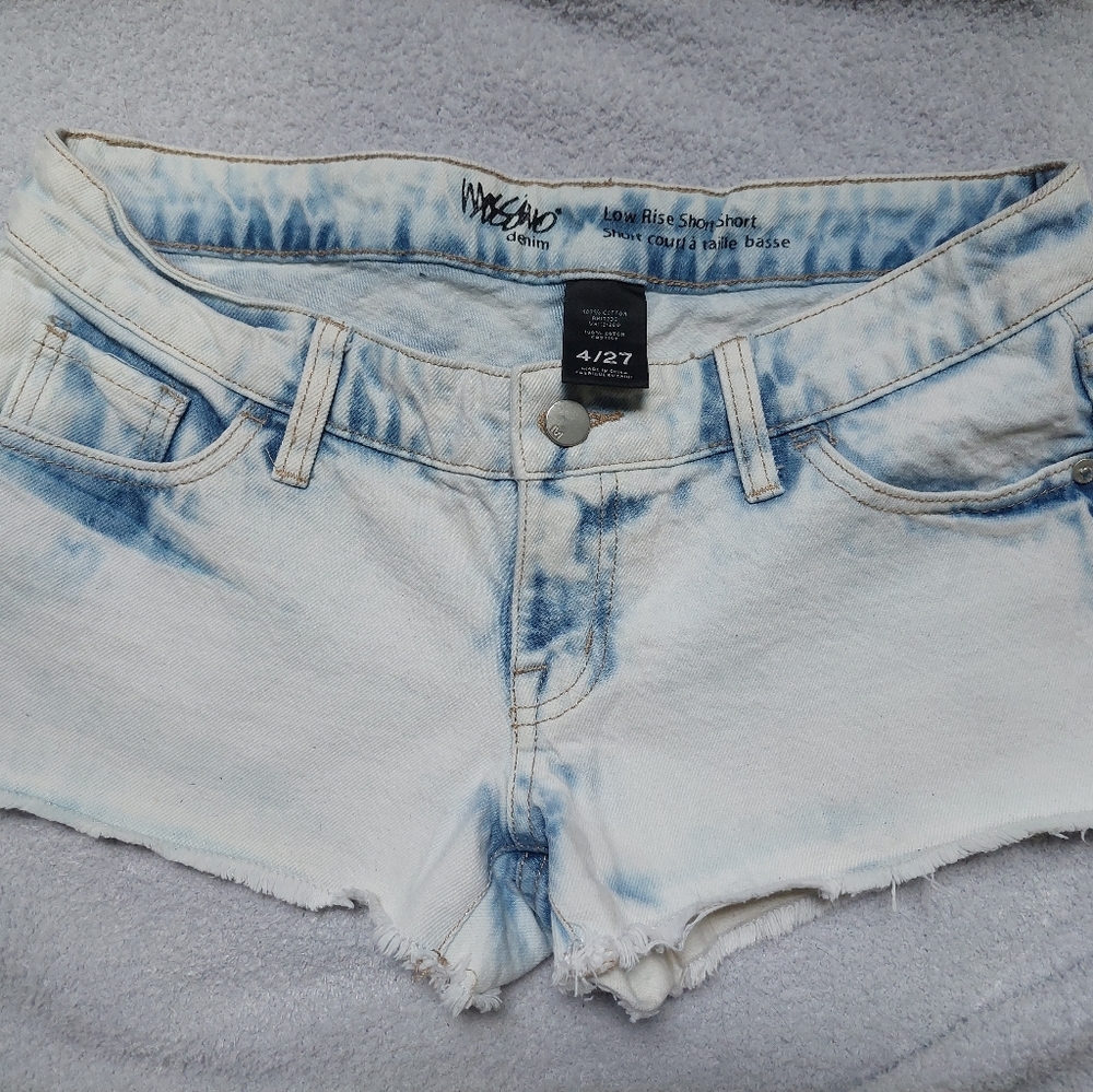 Womens Mossimo Denim Cut Off Shorts Size 4/27 acid washed 5 Pockets